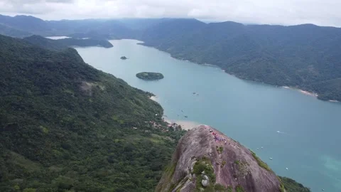 Aerial Drone View of Saco do Mamanguá Fjord, Paraty, Rio de Janeiro, Brazil Stock Footage 337597909