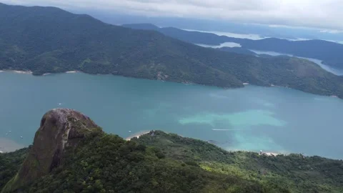 Aerial Drone View of Saco do Mamanguá Fjord, Paraty, Rio de Janeiro, Brazil Stock Footage 337597944