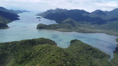 Aerial Drone View of Saco do Mamanguá Fjord, Paraty, Rio de Janeiro, Brazil Stock Footage 337597971
