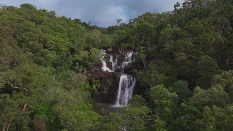 Aerial Drone View of a Scenic Waterfall in Dense Rainforest 動画素材 337816587