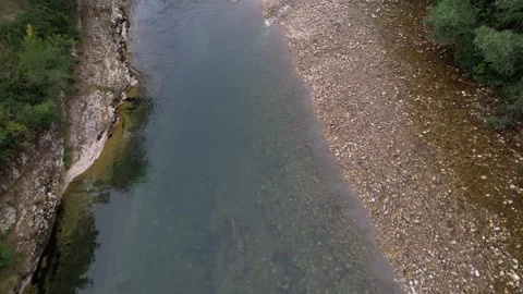 Aerial drone view of the Sella River in northern Spain - 355 Stock Footage 310795550