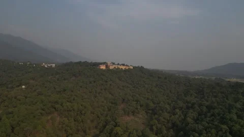 Aerial Drone View of Sherabling Monastery – Himachal Pradesh, India Video stock 313382332