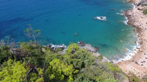 Aerial drone view shows plastic trash and tires - Eco Problem and Waste Crisis Stock Footage 339930426