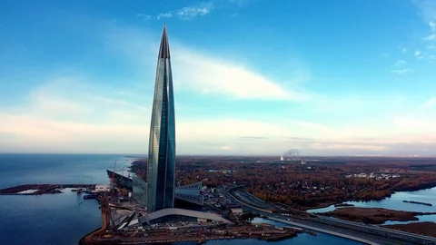 Aerial Drone View Of The Skyscraper Stock Footage 119144339