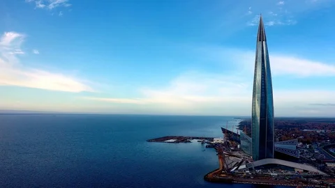 Aerial Drone View Of The Skyscraper Stock Footage 119144354