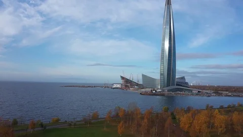 Aerial Drone View Of The Skyscraper Stock Footage 119144596