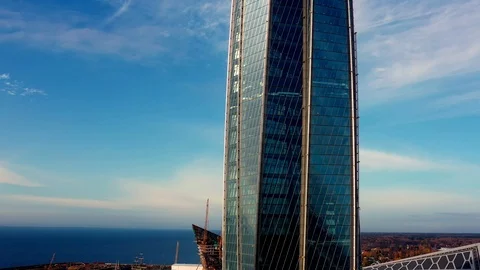 Aerial Drone View Of The Skyscraper Video stock 119145756
