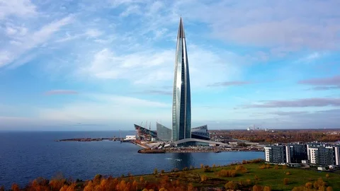 Aerial Drone View Of The Skyscraper Stock Footage 119145869
