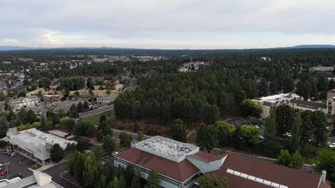 Aerial drone view of a small hilly town, Flagstaff mountain, Arizona, USA Vídeos de archivo 96494792