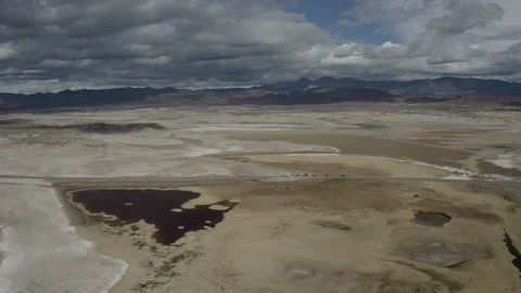 Aerial Drone View of small town Tecopa just outside of Death Valley National Stock-Footage 121476909