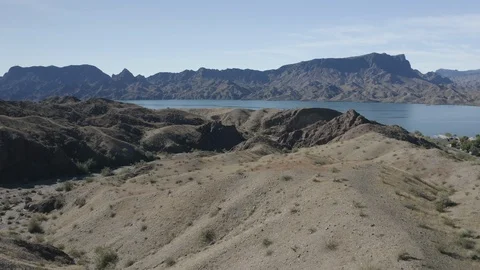 Aerial Drone View of small town Tecopa just outside of Death Valley National Stock-Footage 121491350