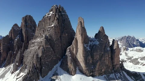 Aerial Drone View of a Small Town in Dolomites, Italy 動画素材 127329506