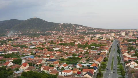 Aerial drone view of the small town Stock Footage 160103681