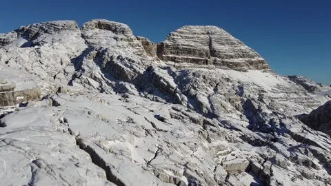 Aerial Drone View of Snow Covered Julian Alps in Triglav National Park, Slovenia Stock Footage 329124679
