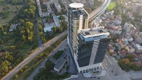Aerial drone view of Sofia Bulgaria Video stock 95290888
