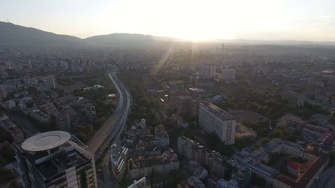 Aerial drone view of Sofia Bulgaria Video stock 95290961
