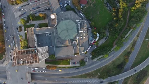 Aerial drone view of Sofia Bulgaria - drone camera top down Video stock 95290980