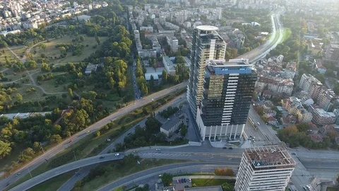 Aerial drone view of Sofia Bulgaria Video stock 95291004
