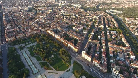 Aerial drone view of Sofia Bulgaria Video stock 95291158