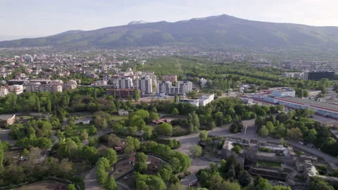 Aerial drone view of Sofia zoo and Sofia city in sunny day Stock-Footage 195811458