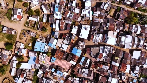Aerial Drone View of Solar-Powered Residential Village in Gujarat, India 06 Stock Footage 340148631