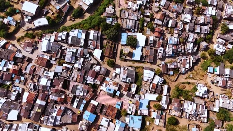 Aerial Drone View of Solar-Powered Residential Village in Gujarat, India 07 Stock Footage 340148658