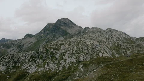 Aerial drone view of Spadolazzo peak around Madesimo - Italian Alps Stock Footage 252179434