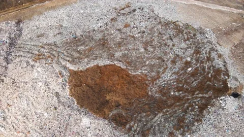 Aerial drone view of stack of different types of large mountain garbage pile 動画素材 167201625