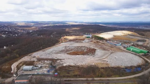 Aerial drone view of stack of different types of large mountain garbage pile 動画素材 167202075