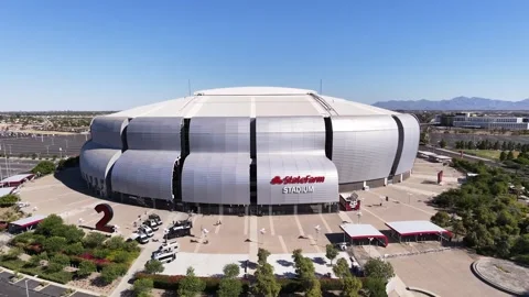 Aerial Drone View State Farm Stadium Cardinals Glendale Phoenix Arizona Vídeo Stock 338347898