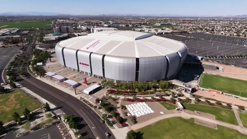 Aerial Drone View State Farm Stadium Cardinals Glendale Phoenix Arizona Stock Footage 338347957