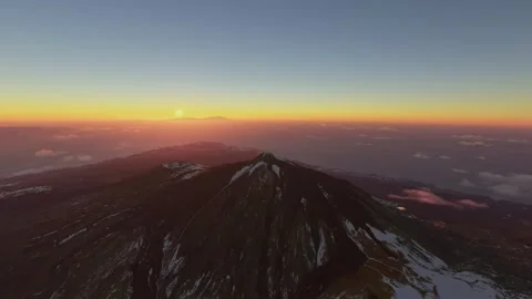 Aerial drone view at sunset of the Teide National Park in Tenerife. Spain Video stock 273140032