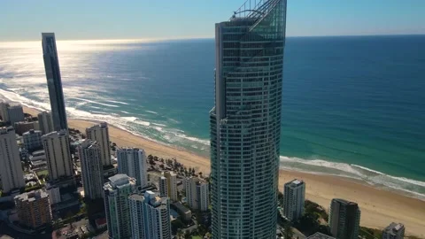 Aerial drone view of Surfers Paradise on the Gold Coast of Queensland, Australia Stock-Footage 201230585