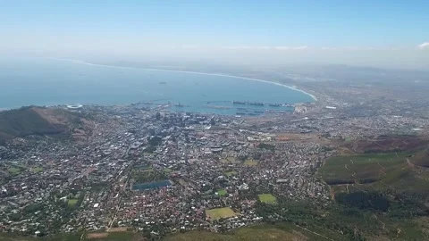 Aerial drone view from the Table Mountain in South-Africa Stock Footage 301797257