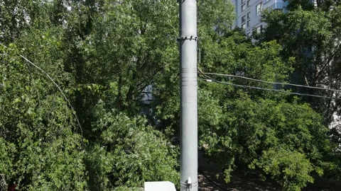 Aerial drone view of telecommunication tower of 4G and 5G cellular.Wireless Video stock 156758569