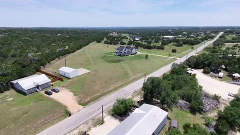Aerial Drone View of Texas Hill Country Rural Landscape in Dripping Springs Stock Footage 338360394