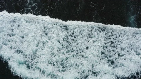 Aerial drone view of tidal waves breaking and rolling Stock Footage