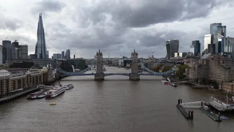 Aerial Drone View of Tower Bridge, London Stock-Footage 326757945