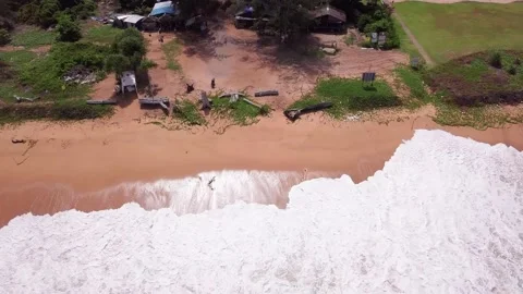 An Aerial Drone View of Tropical beach Stock Footage 160720133