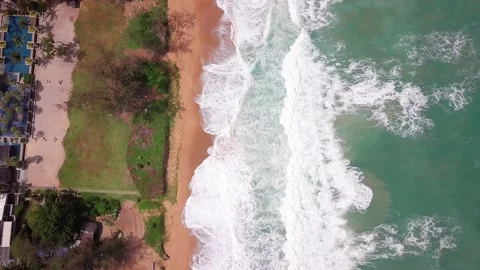 An Aerial Drone View of Tropical beach Stock Footage 160720137
