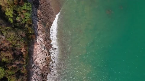 An Aerial Drone View of Tropical beach Stock Footage 160720139