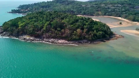 An Aerial Drone View of Tropical beach Stock Footage 160720162