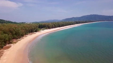 An Aerial Drone View of Tropical beach Stock Footage 160720173