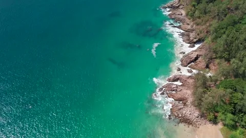 An Aerial Drone View of Tropical beach Stock Footage 160720203