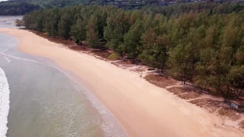 An Aerial Drone View of Tropical beach Stock Footage 160720209