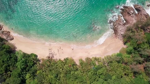An Aerial Drone View of Tropical beach Stock Footage 160720213