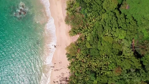An Aerial Drone View of Tropical beach Stock Footage 160720223