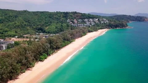 An Aerial Drone View of Tropical beach Stock Footage 161068101