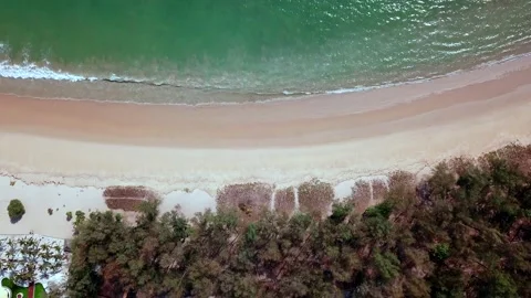 An Aerial Drone View of Tropical beach Stock Footage 161068113