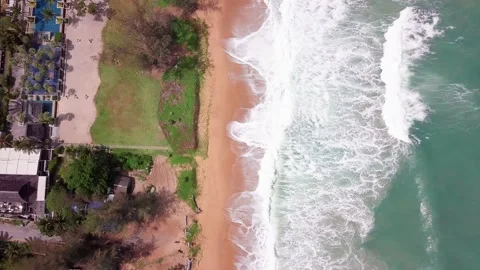 An Aerial Drone View of Tropical beach Stock Footage 161068134